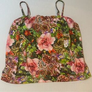 VENUS Floral Paisley Tankini Swim Top Size 16 Boho Spaghetti Strap